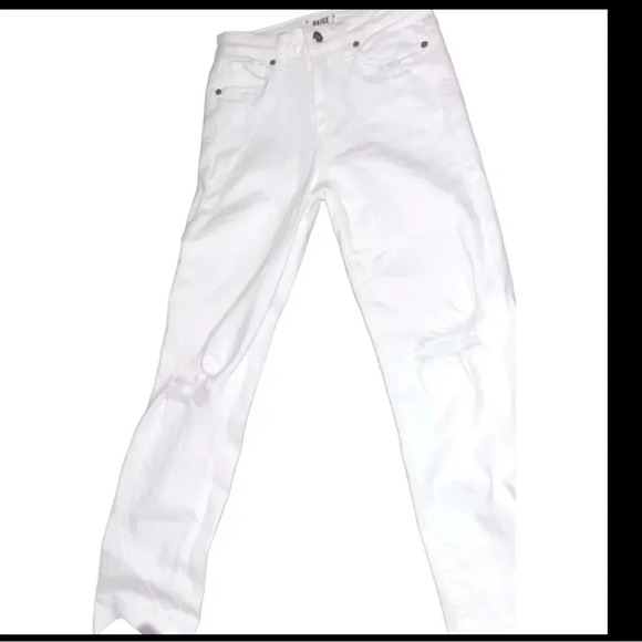 NWOT PAIGE DENIM “HOXTON SLIM” WHITE JEANS SIZE 24 - Picture 9 of 11